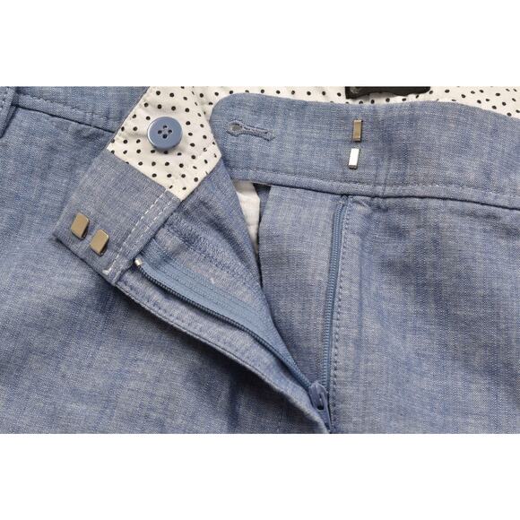 Talbots Women's Blue Linen Blend Perfect Crop Pants Plus Size 24W - Picture 5 of 8